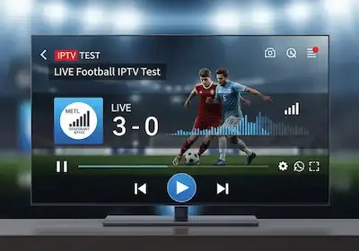 Teste IPTV com transmissão de futebol ao vivo em alta definição.